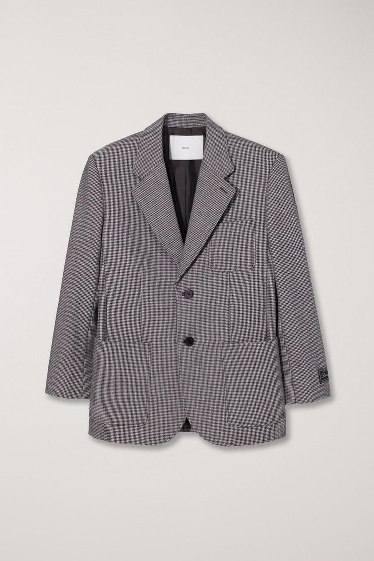 Dunst-Unisex oversized wool blazer brown check-dgallerystore