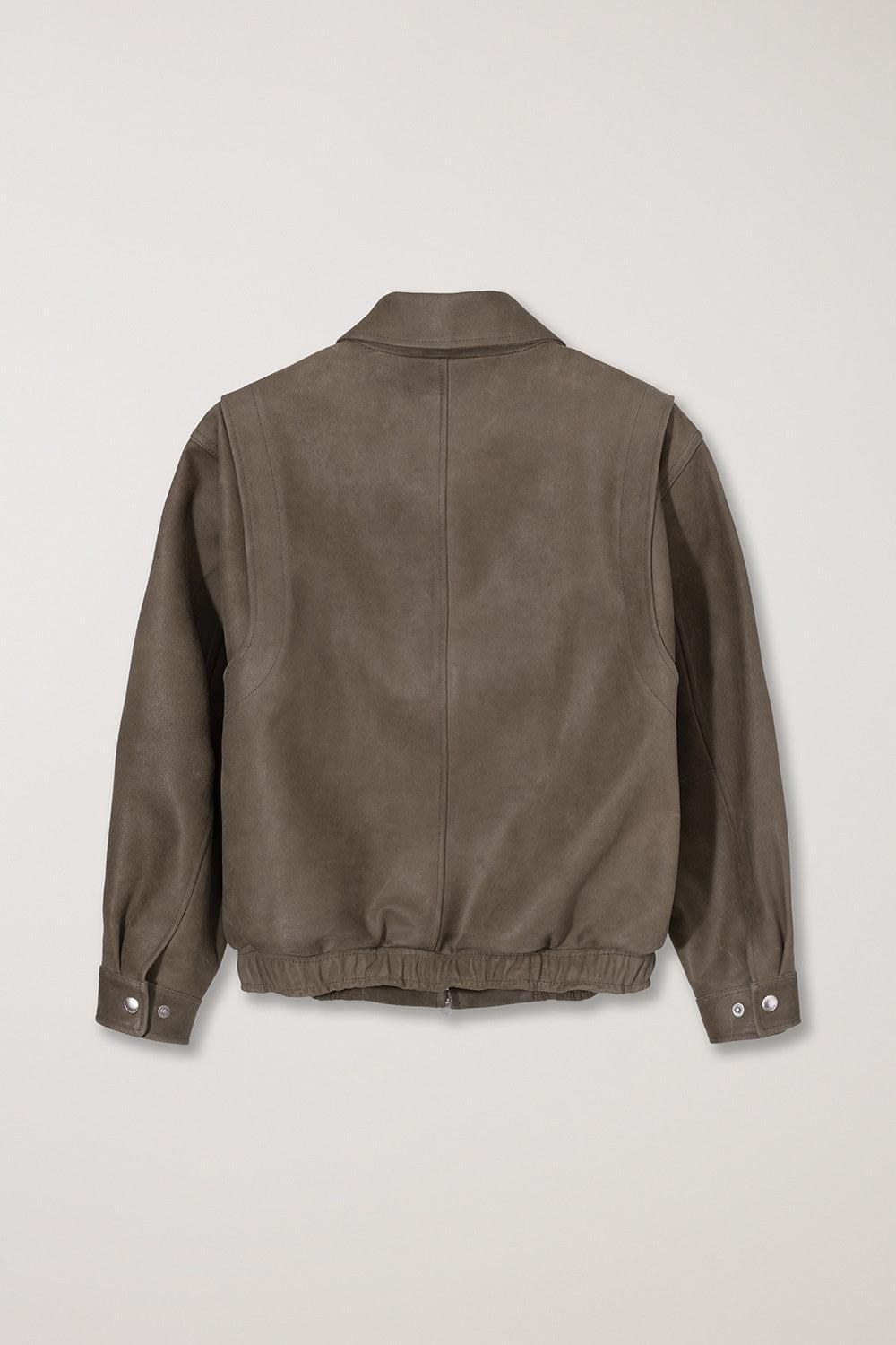 Dunst-Unisex suede drizzler jacket soft khaki-dgallerystore