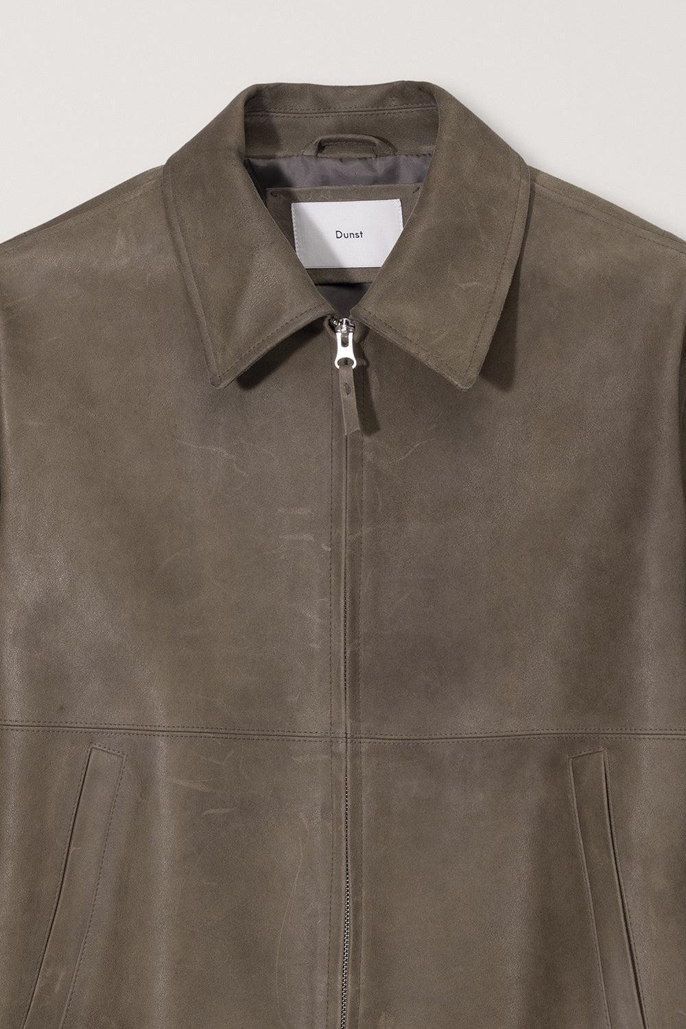 Dunst-Unisex suede drizzler jacket soft khaki-dgallerystore