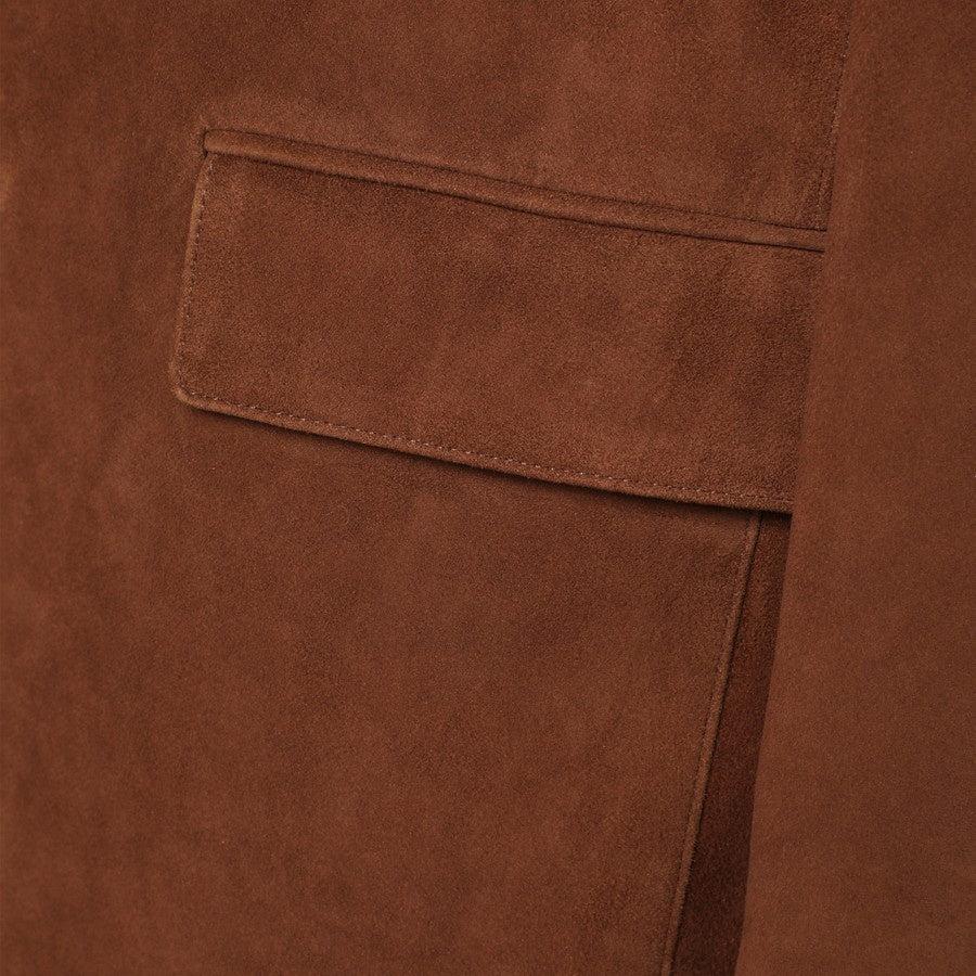 Dunst-Unisex suede tailored half jacket camel-dgallerystore
