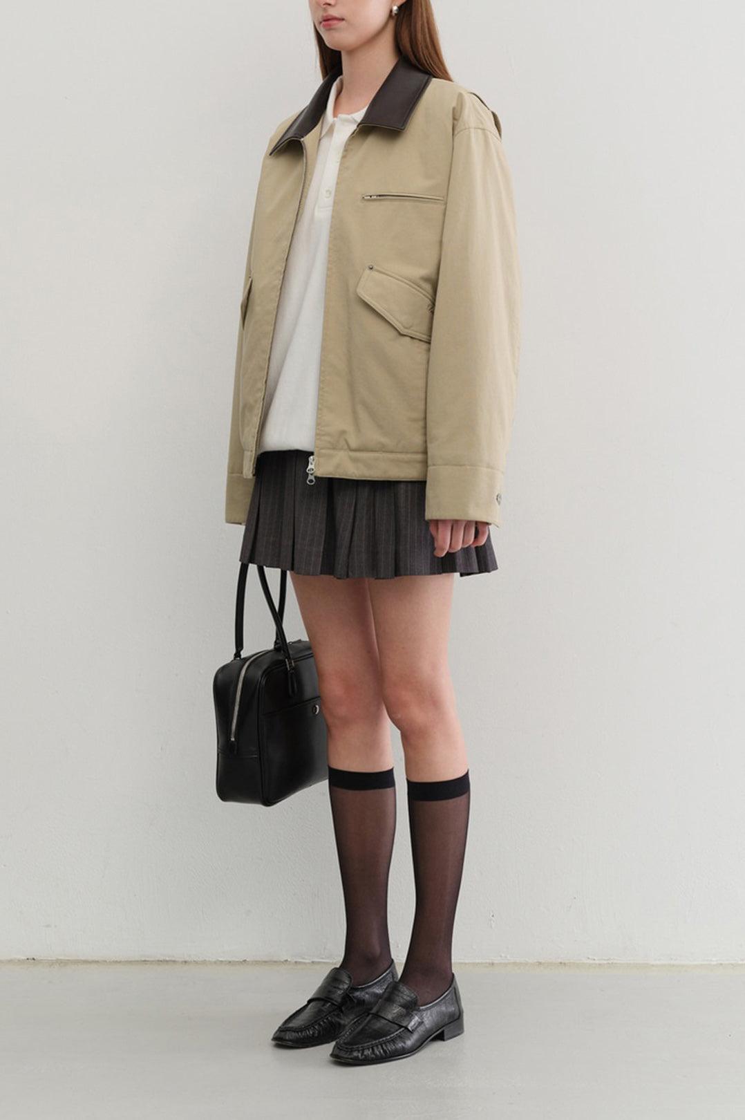 Dunst-Unisex vintage padded work jacket beige-dgallerystore