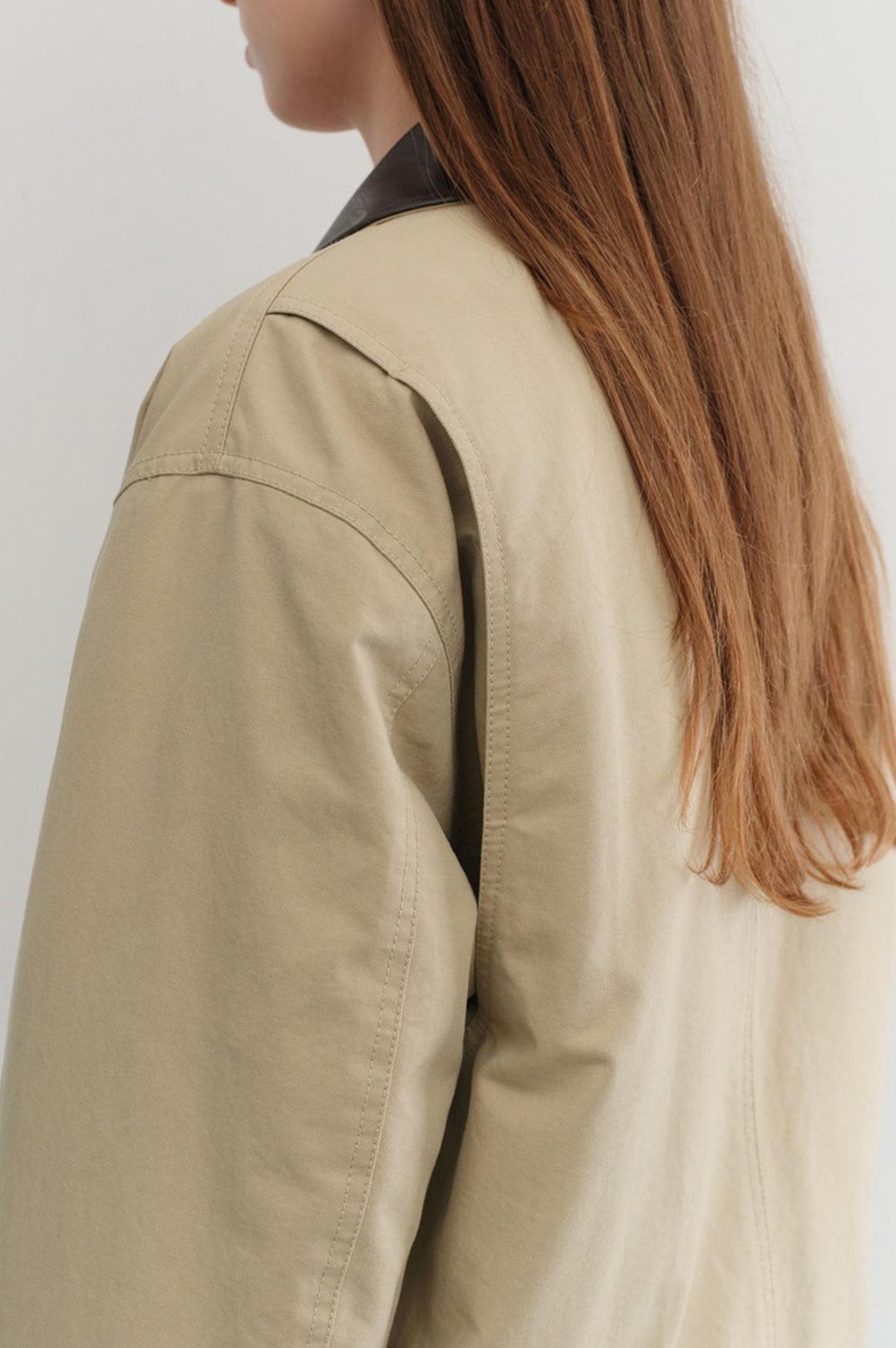 Dunst-Unisex vintage padded work jacket beige-dgallerystore