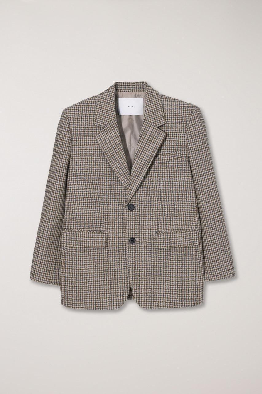 Dunst-Unisex vintage tailored wool blazer beige check-dgallerystore