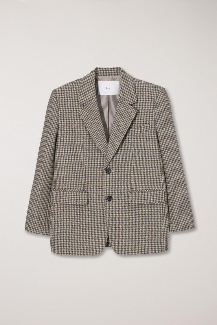 Dunst-Unisex vintage tailored wool blazer beige check-dgallerystore