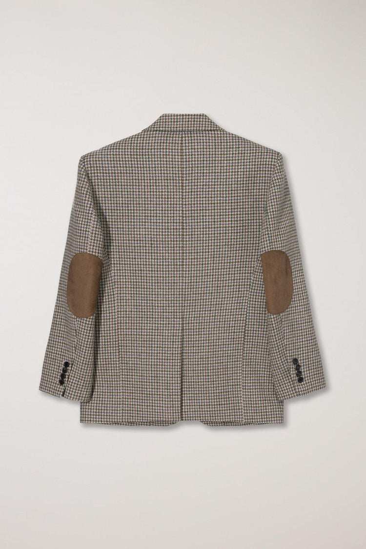 Dunst-Unisex vintage tailored wool blazer beige check-dgallerystore