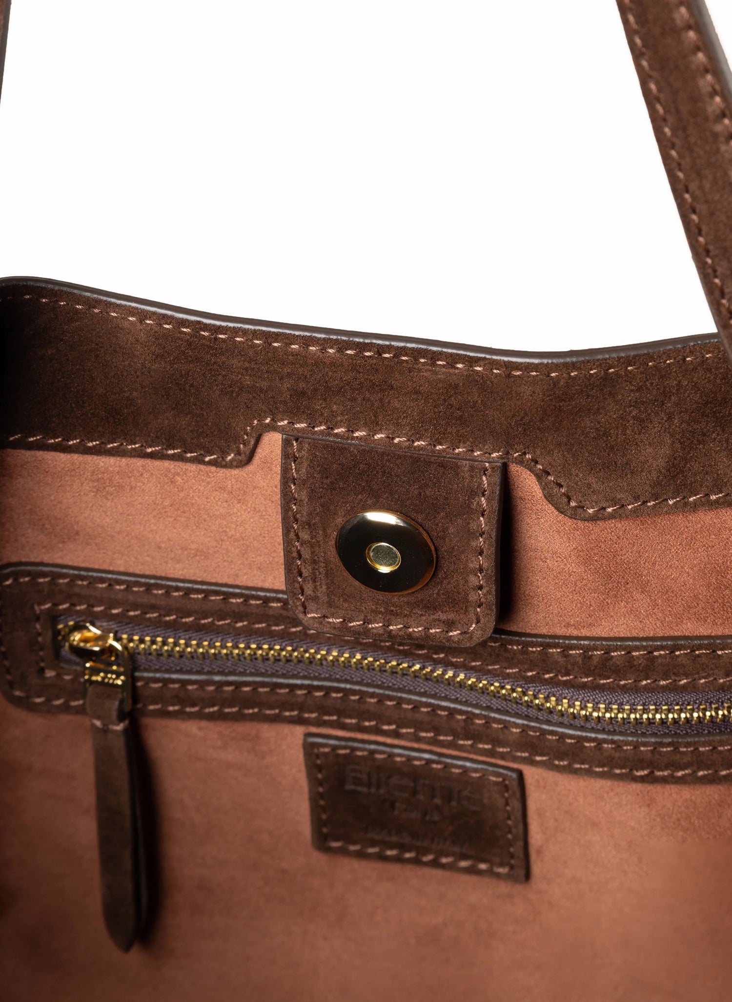 Elleme-Dimple Tote Suede Brownie-dgallerystore