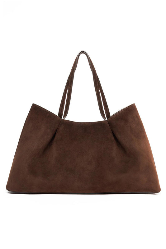 Elleme-Dimple Tote Suede Brownie-dgallerystore