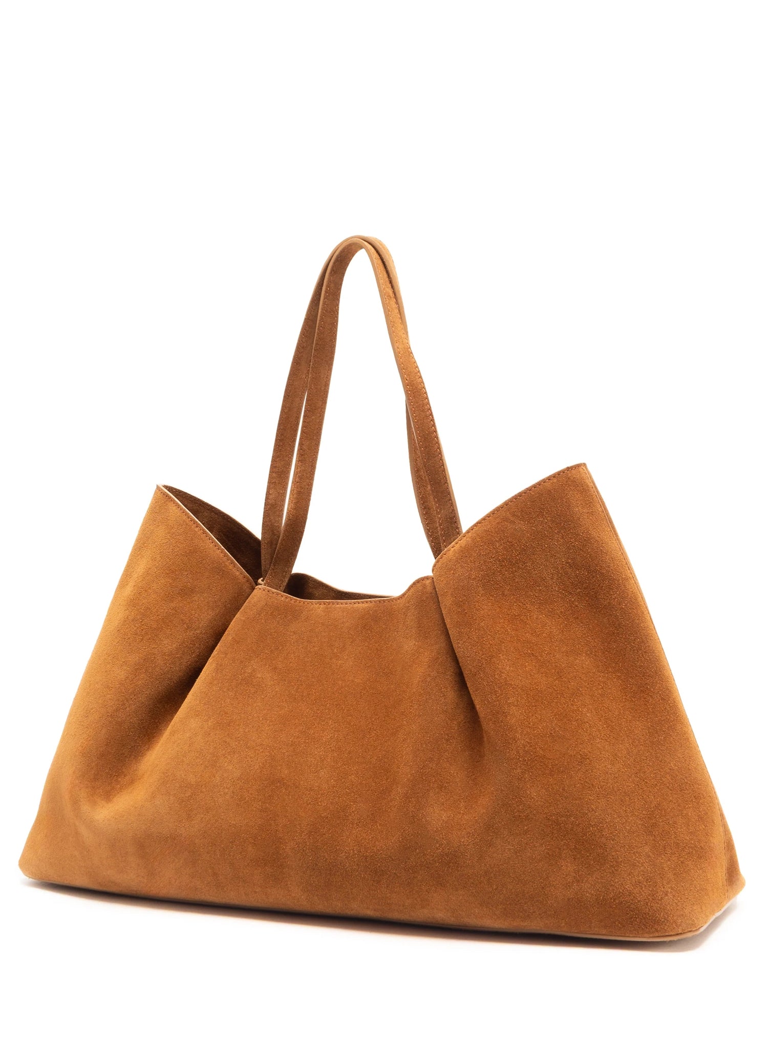 Elleme-Dimple tote suede cognac-dgallerystore