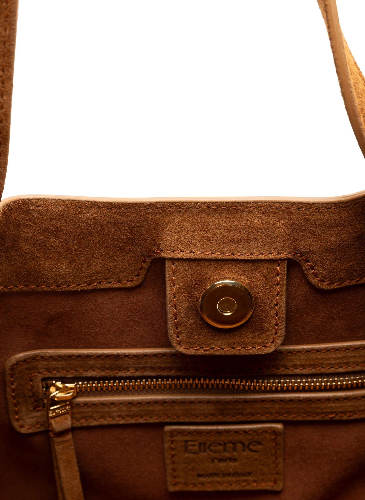 Elleme-Dimple tote suede cognac-dgallerystore