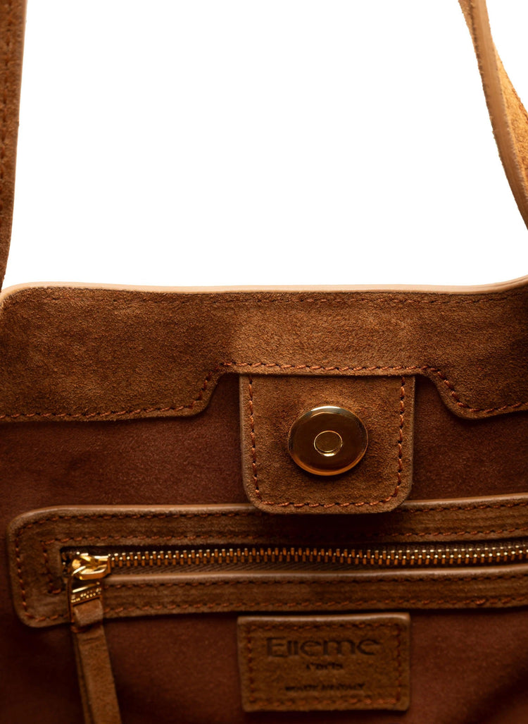 Elleme-Dimple tote suede cognac-dgallerystore