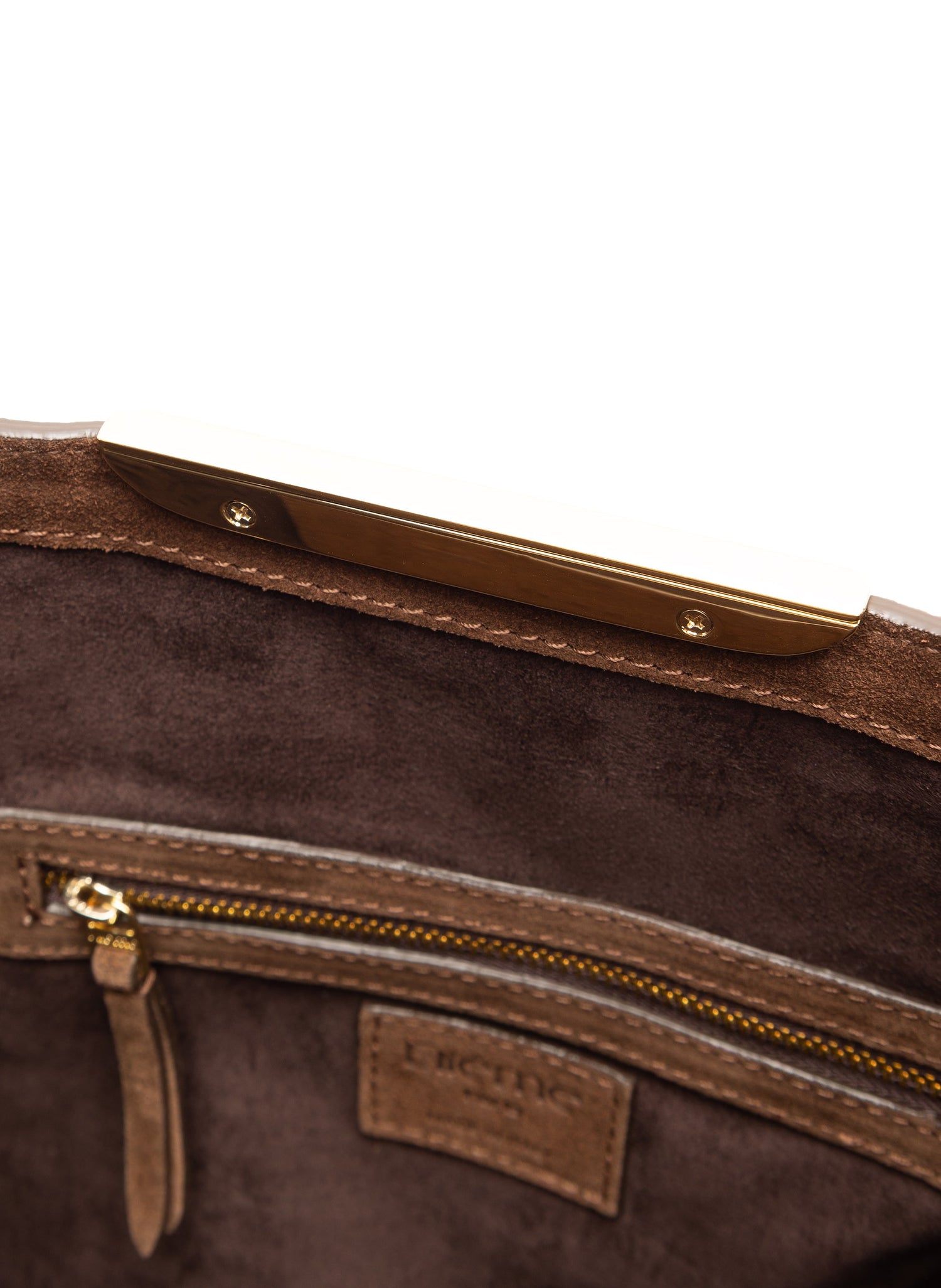 Elleme-Gemini suede brownie - gold-dgallerystore