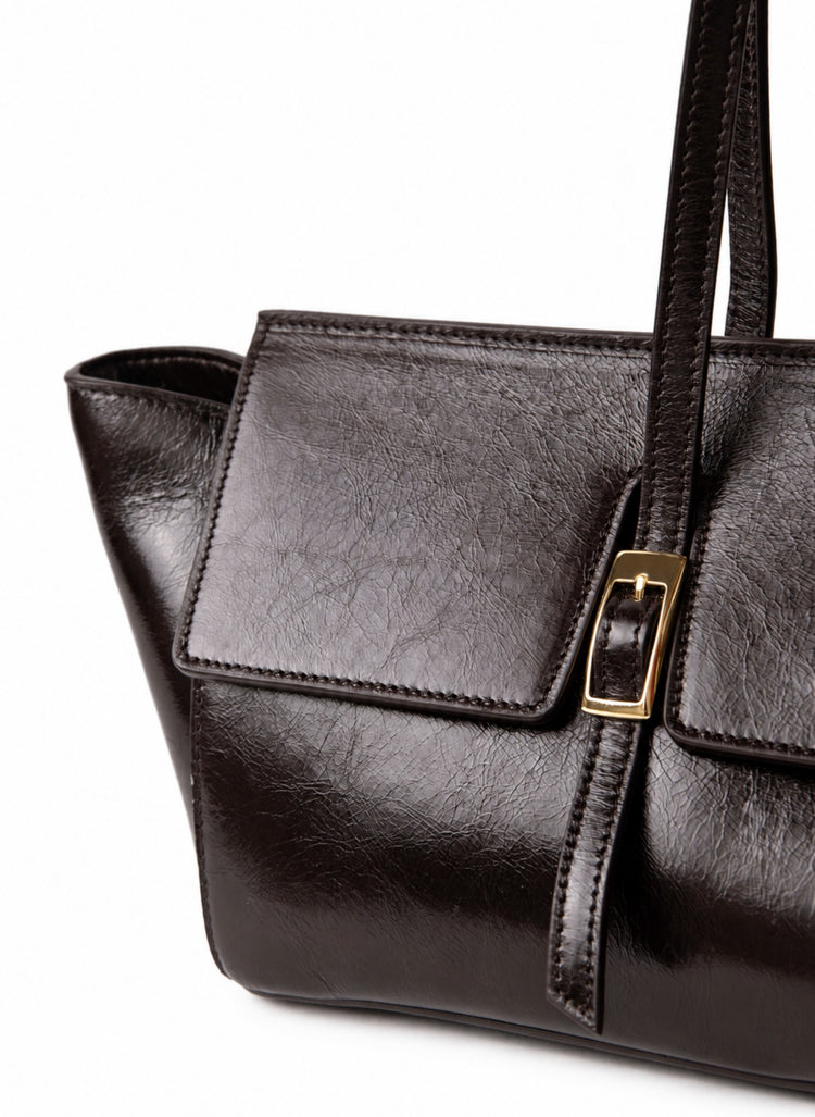 Elleme-Le bateau large vintage leather chestnut-dgallerystore