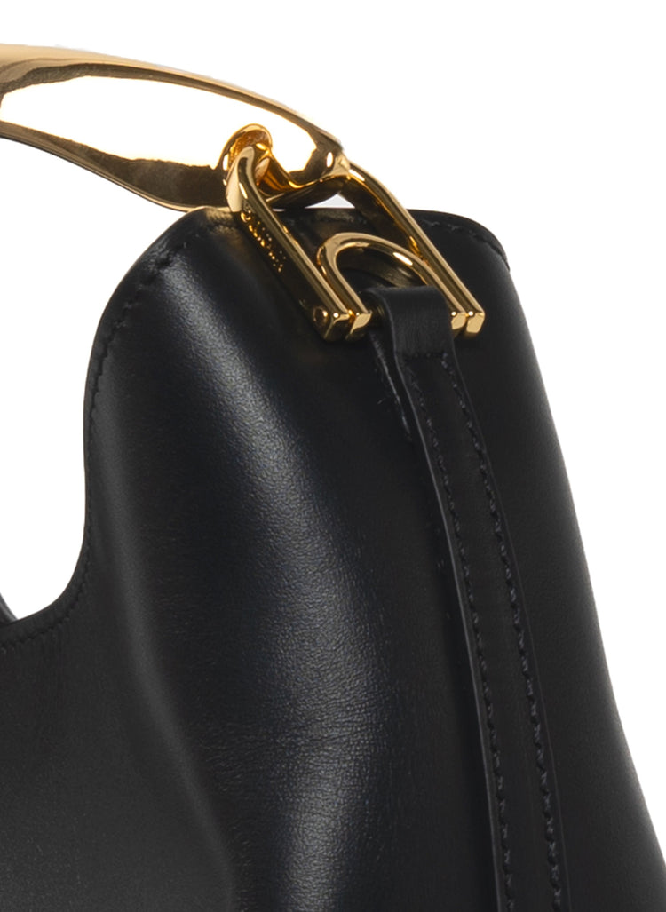 Elleme-Small boomerang leather black-dgallerystore