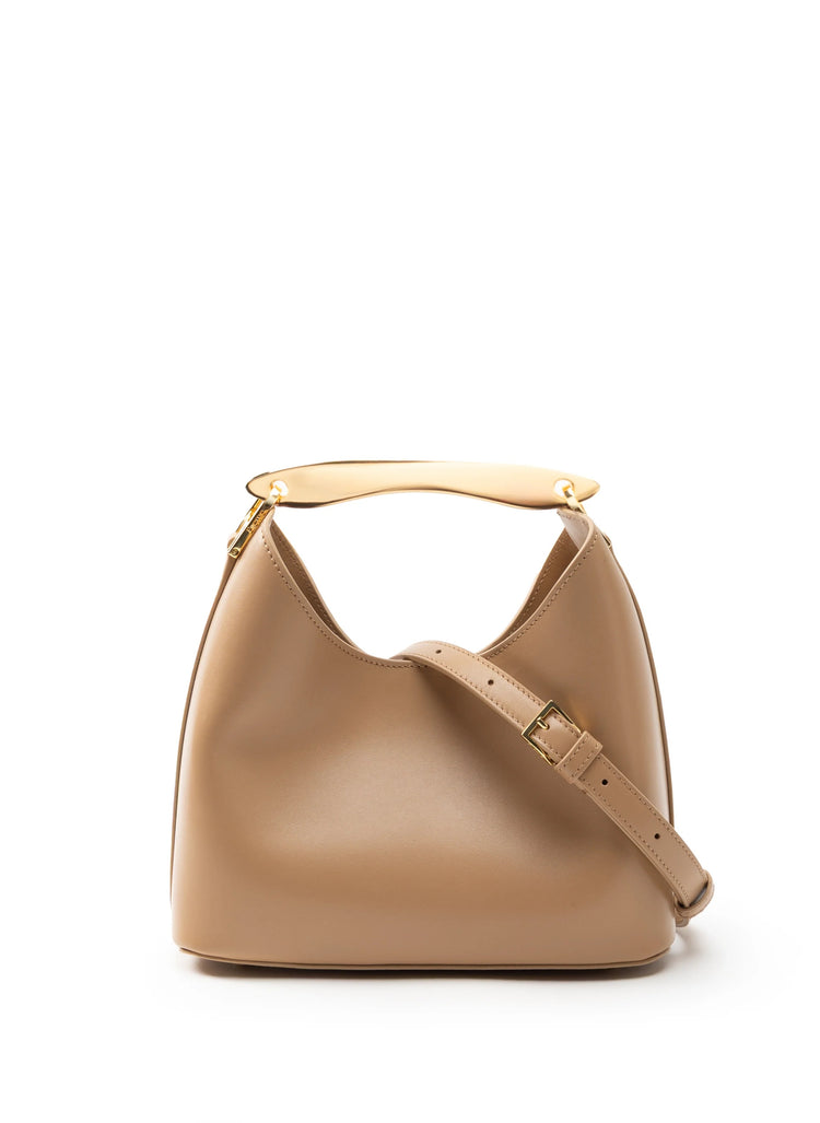 Elleme-Small boomerang leather cappuccino-dgallerystore