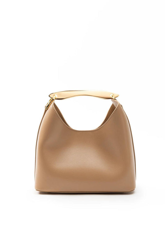 Elleme-Small boomerang leather cappuccino-dgallerystore