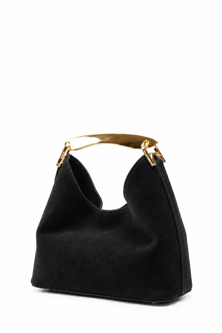 Elleme-Small Boomerang suede black gold-dgallerystore