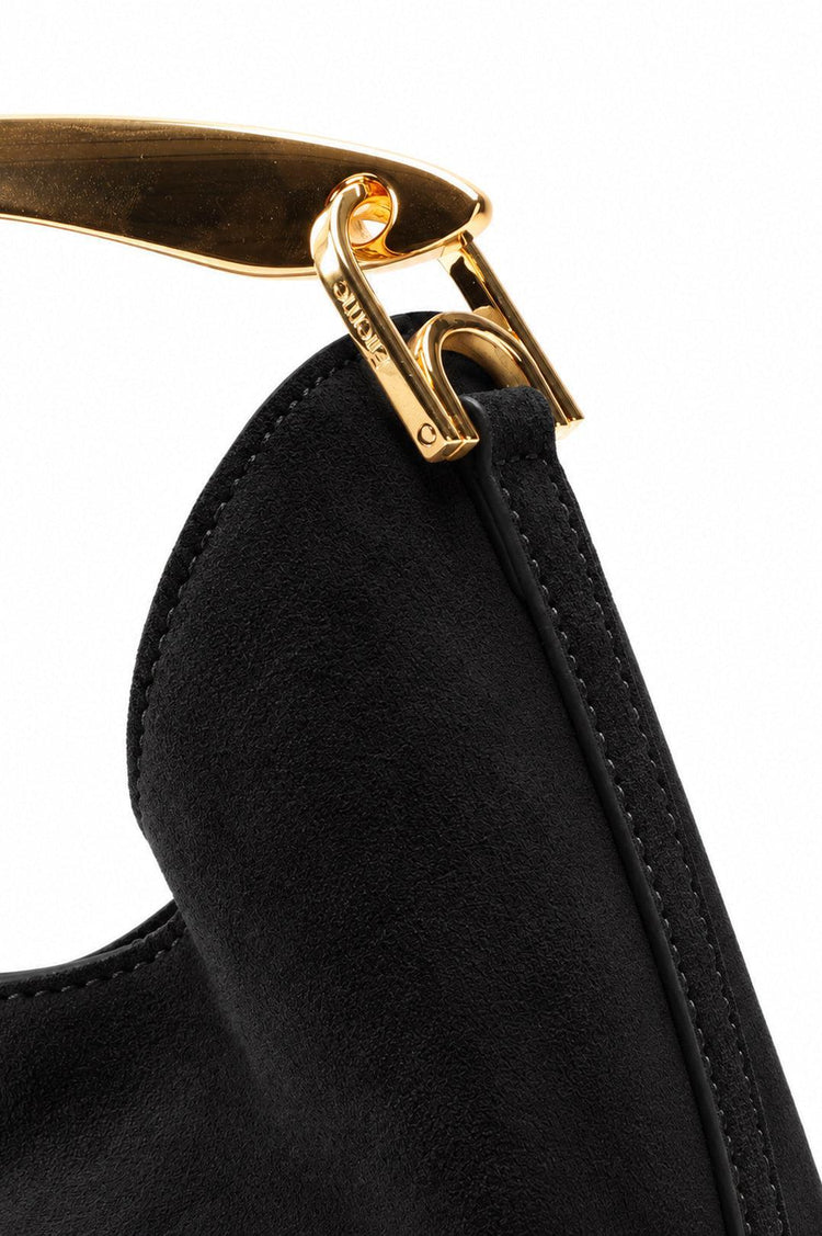 Elleme-Small Boomerang suede black gold-dgallerystore