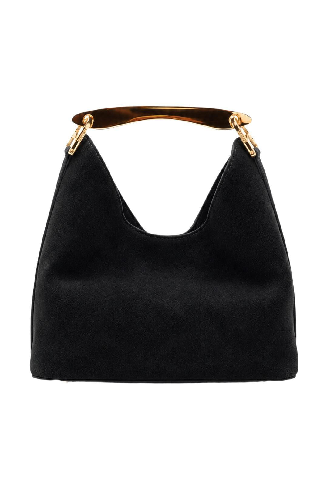 Elleme-Small Boomerang suede black gold-dgallerystore