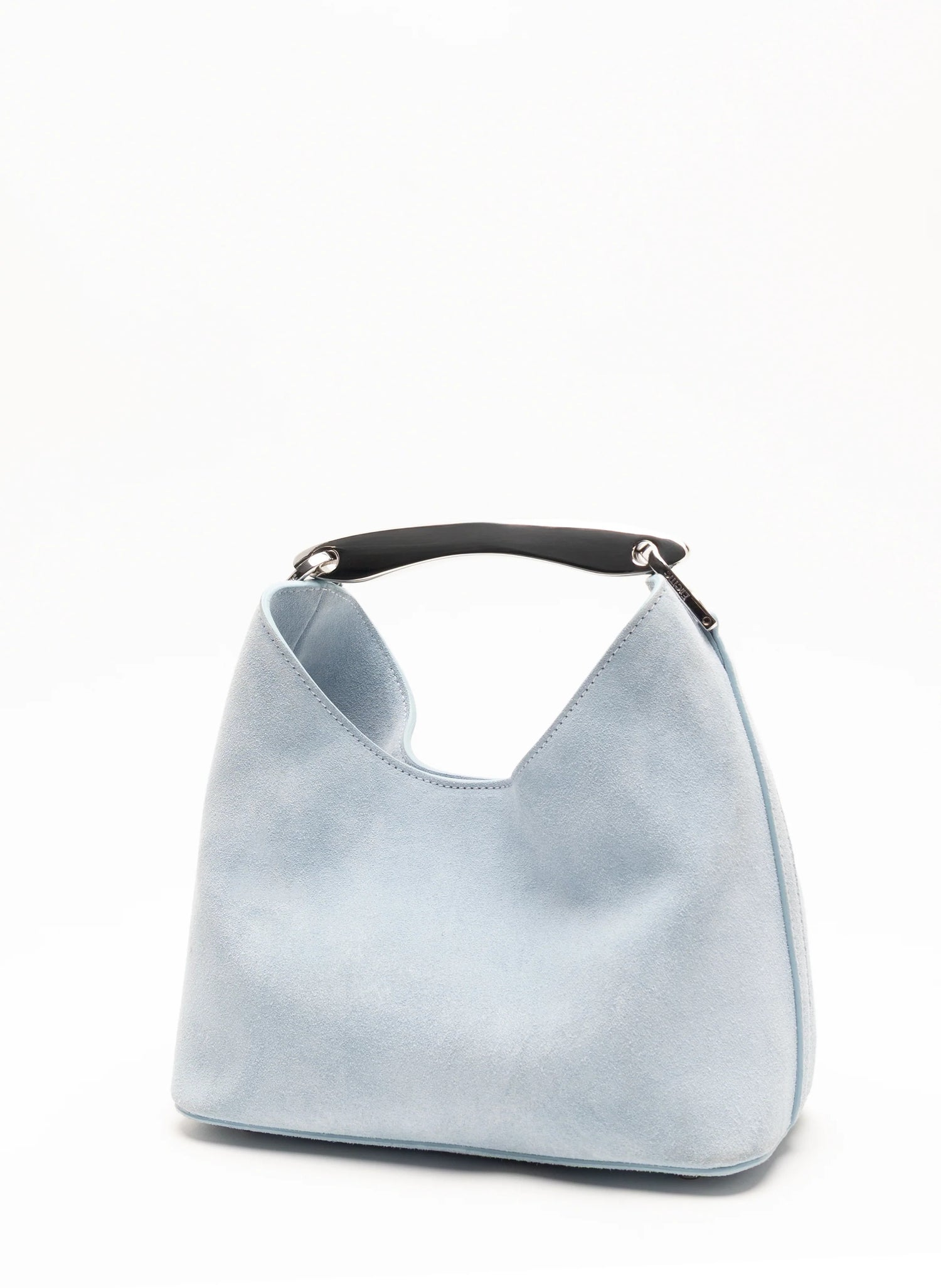 Elleme-Small boomerang suede light blue silver-dgallerystore