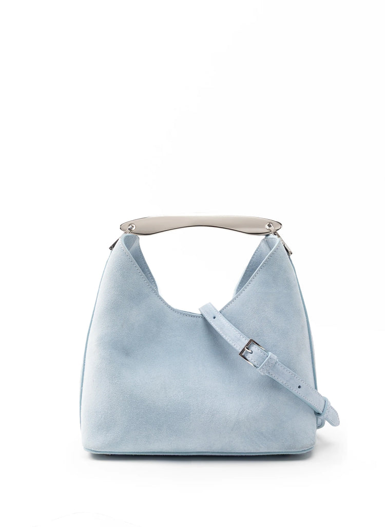Elleme-Small boomerang suede light blue silver-dgallerystore