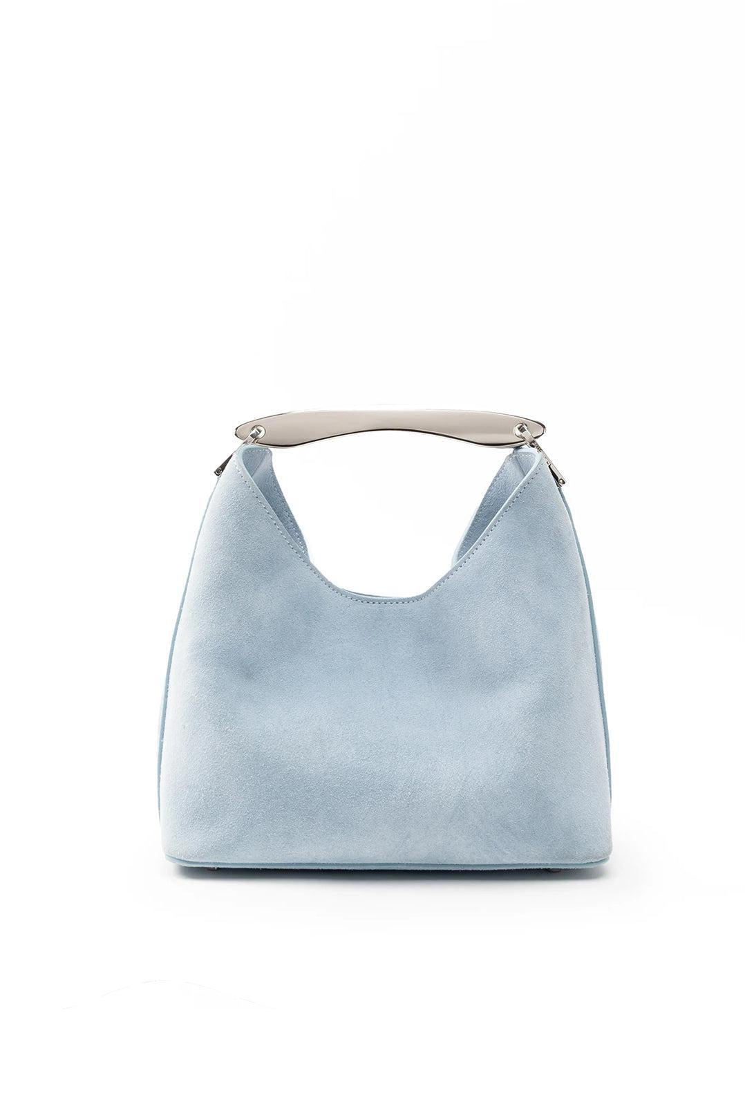 Elleme-Small boomerang suede light blue silver-dgallerystore