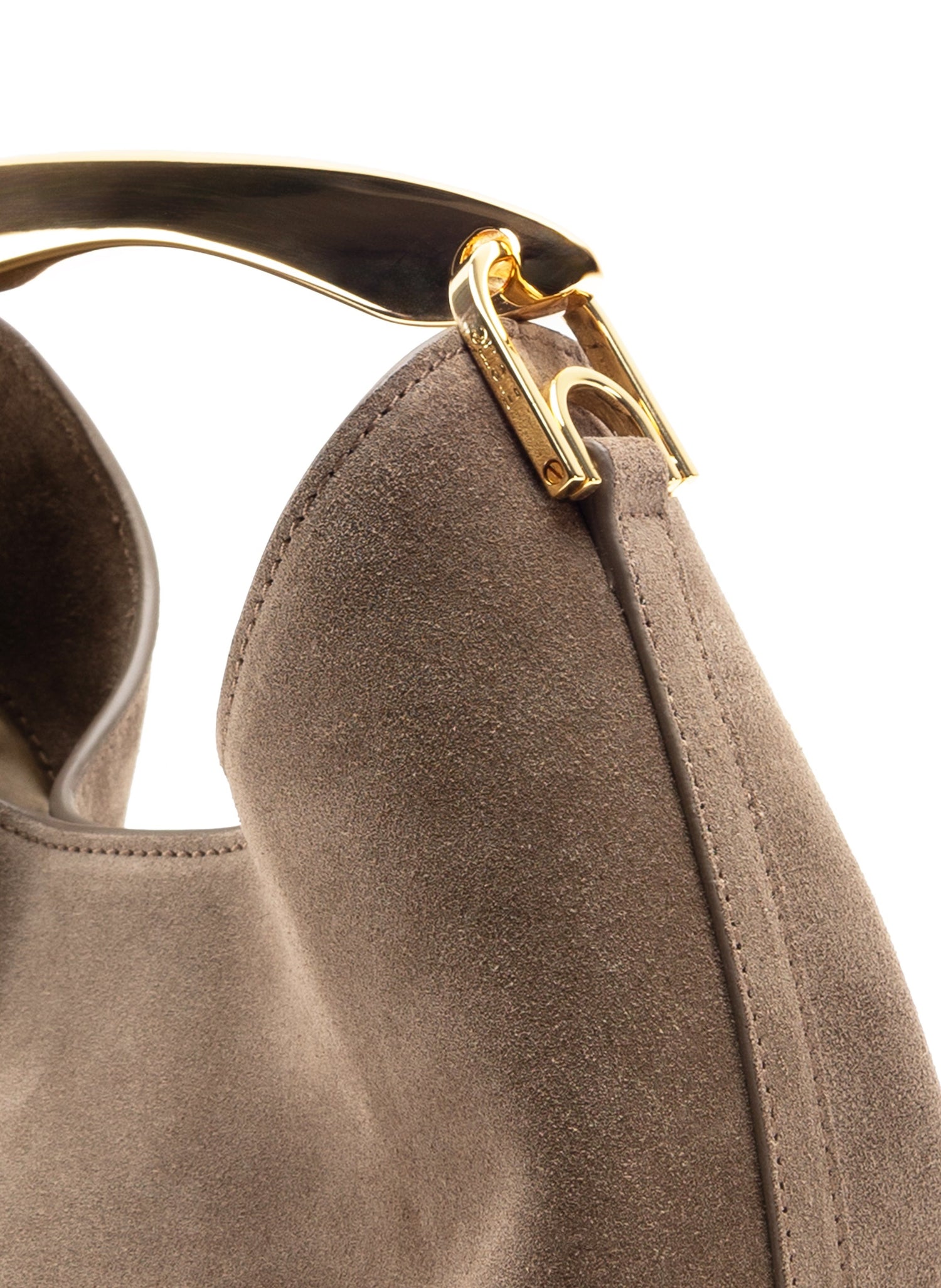 Elleme-Small boomerang suede taupe-dgallerystore