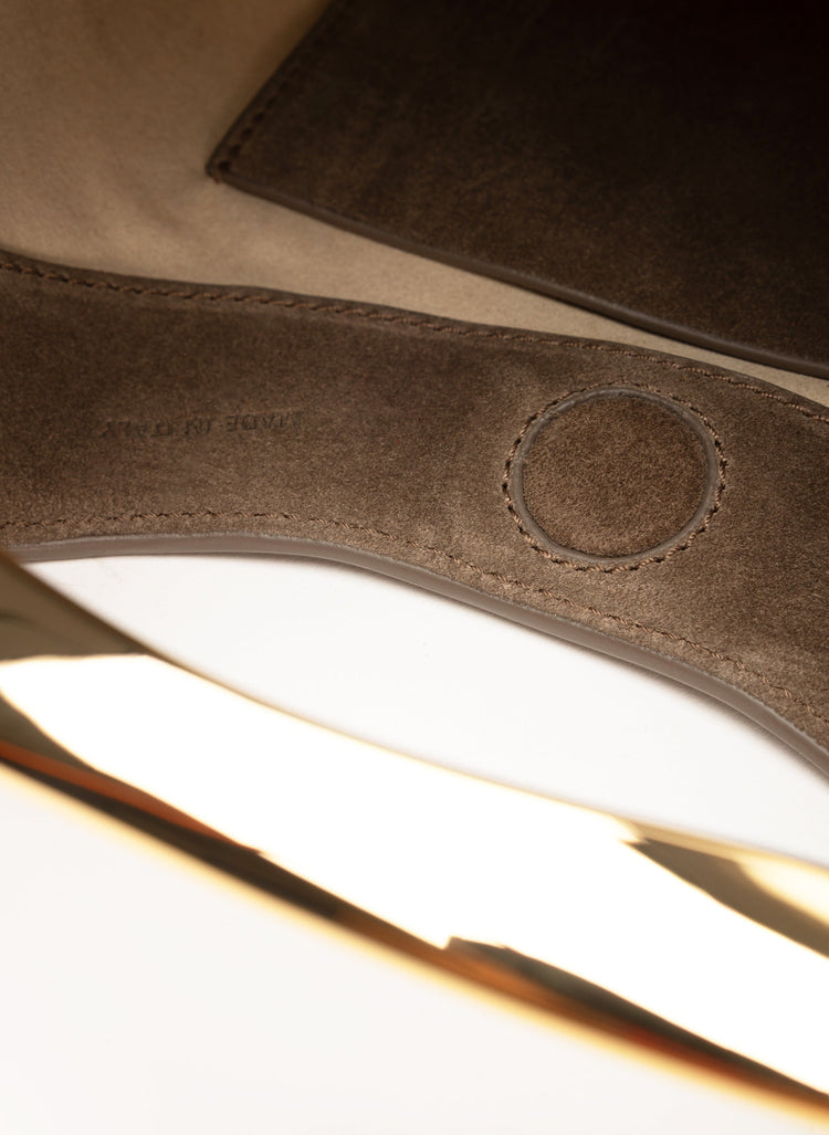 Elleme-Small boomerang suede taupe-dgallerystore