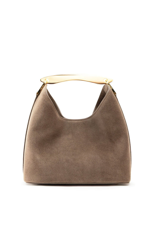 Elleme-Small boomerang suede taupe-dgallerystore