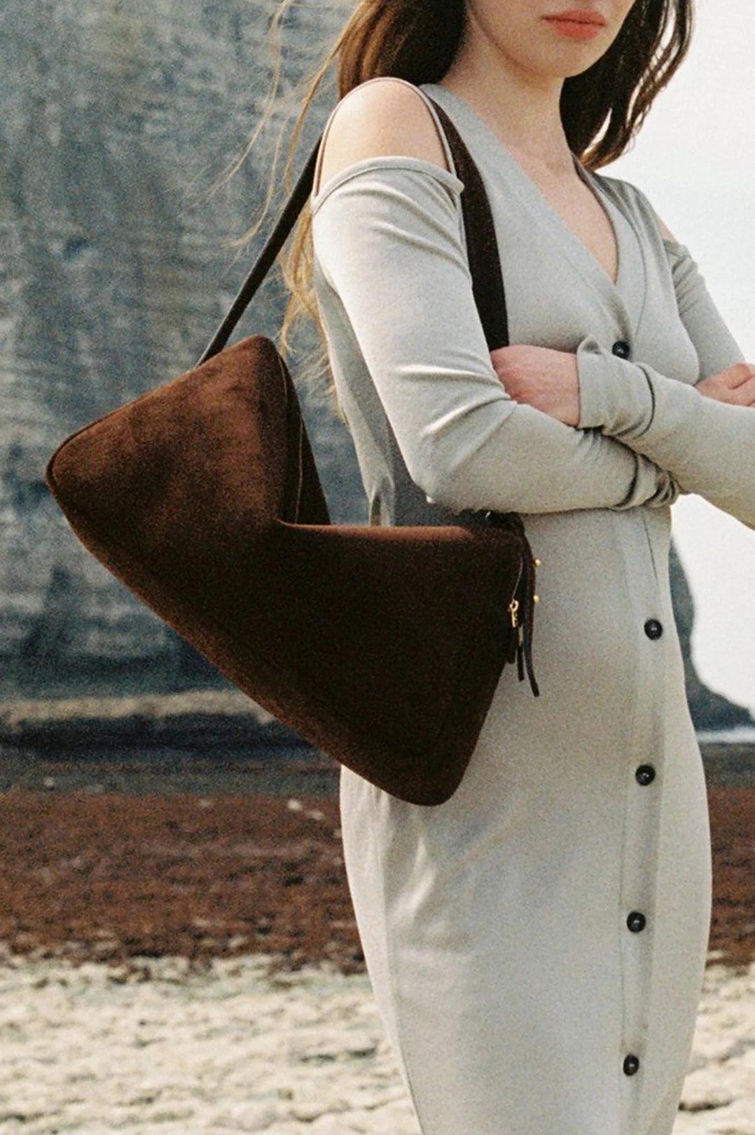 Elleme-Trousse Large Suede Brownie-dgallerystore