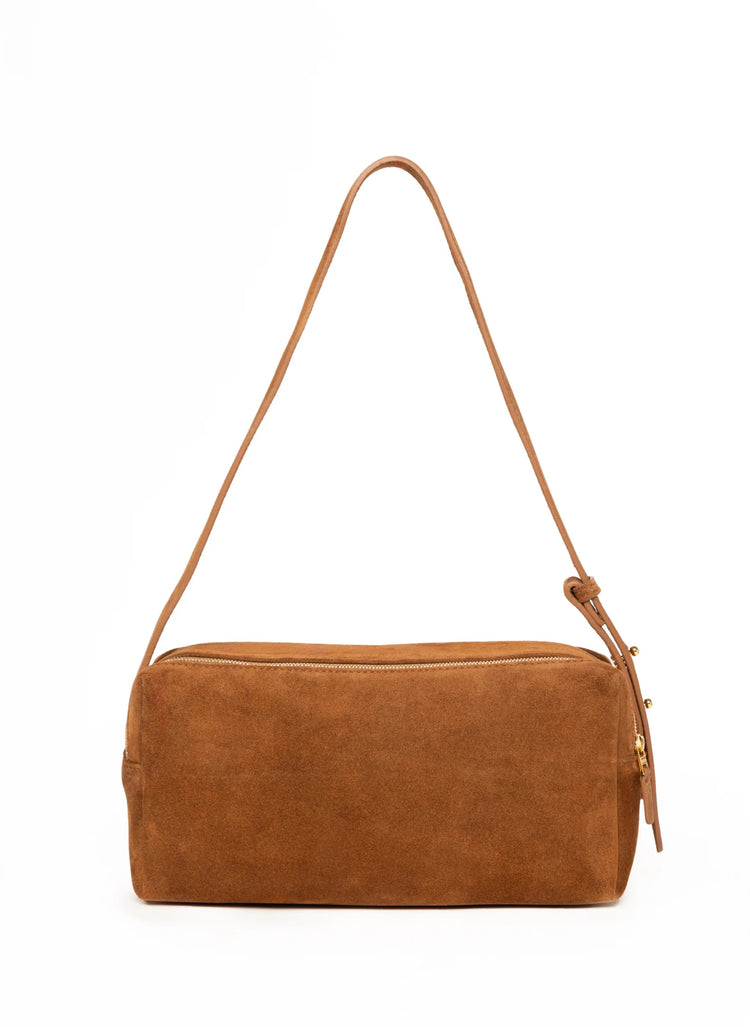 Elleme-Trousse Suede Cognac-dgallerystore