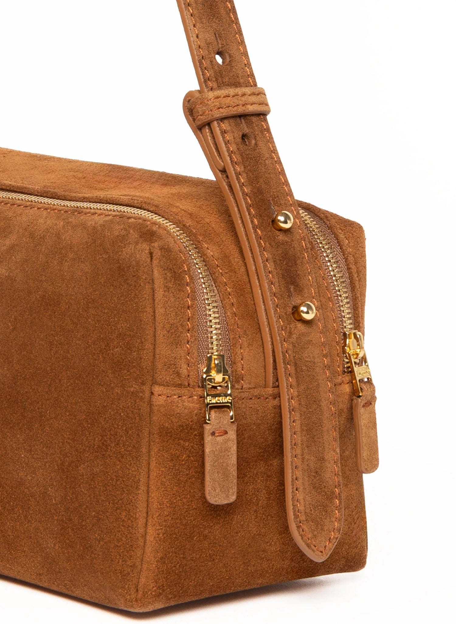 Elleme-Trousse Suede Cognac-dgallerystore
