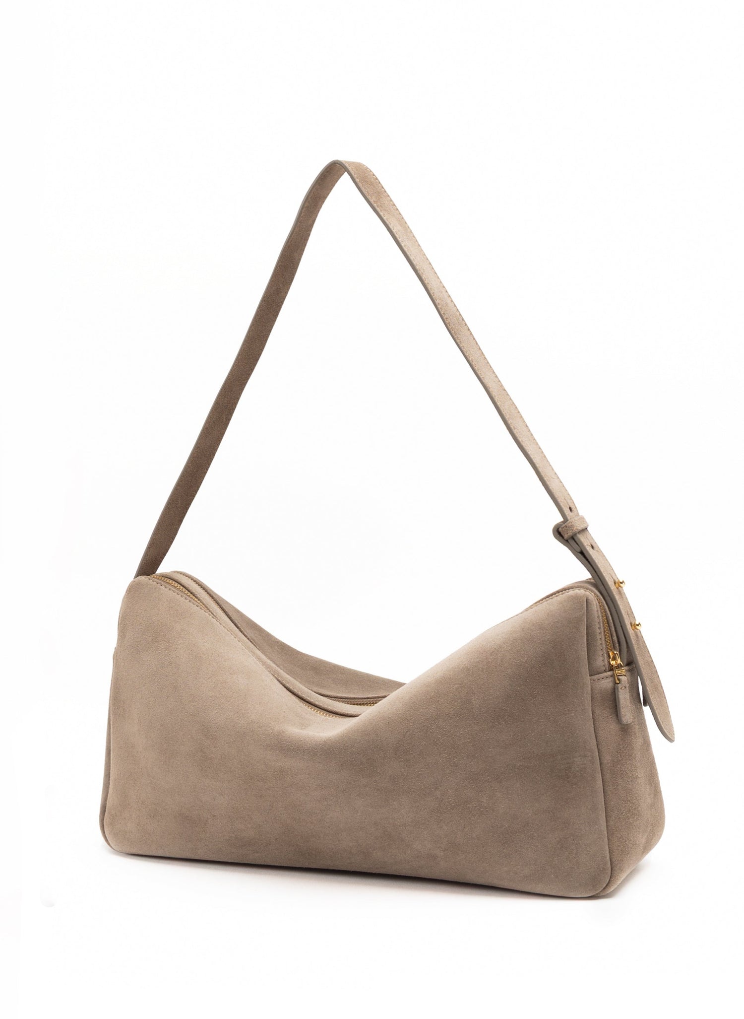 Elleme-Trousse large suede taupe-dgallerystore