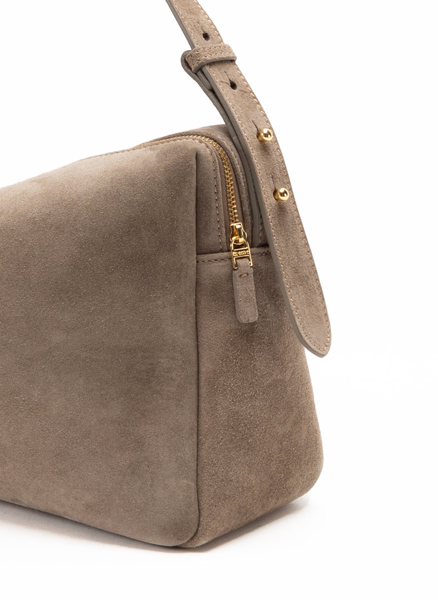 Elleme-Trousse large suede taupe-dgallerystore