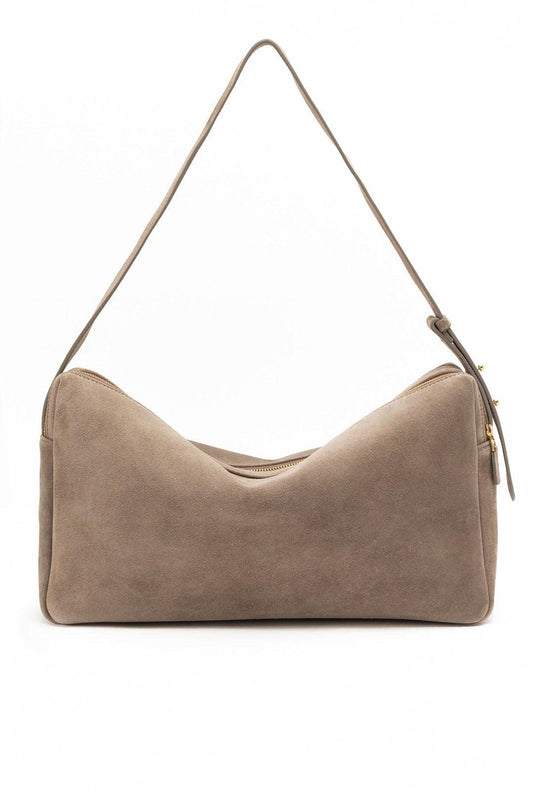 Elleme-Trousse large suede taupe-dgallerystore