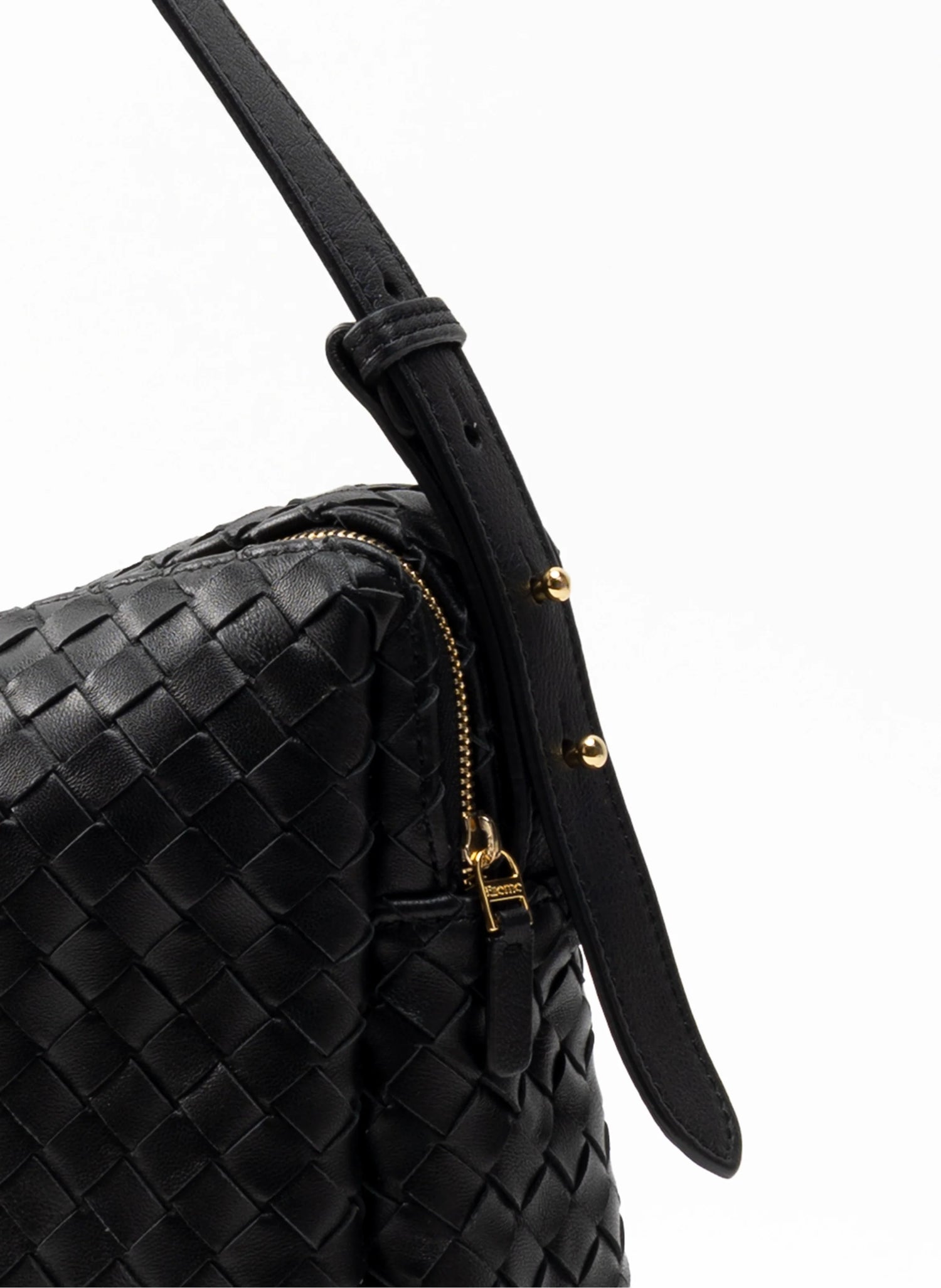 Elleme-Trousse large woven leather black-dgallerystore