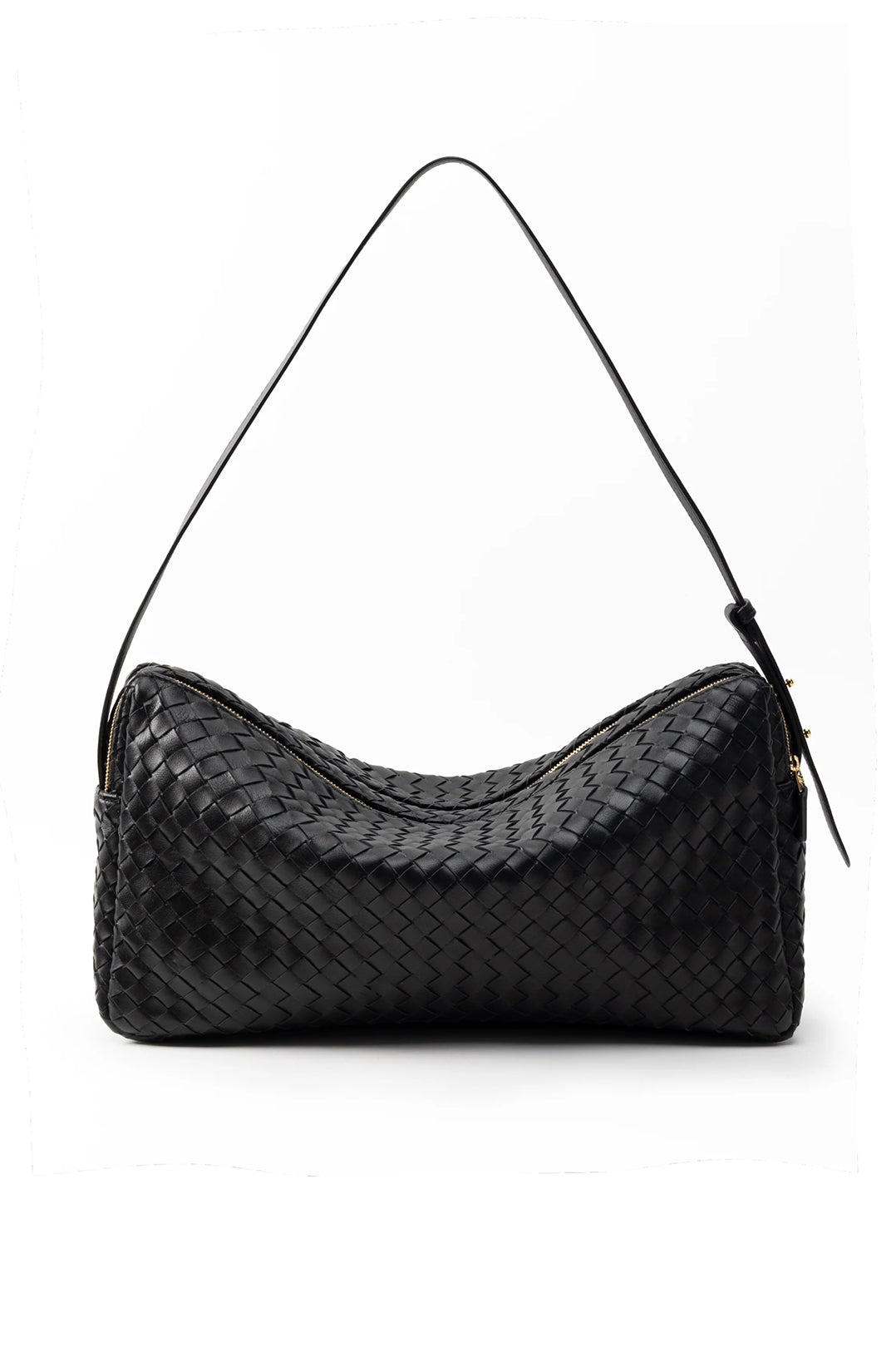 Elleme-Trousse large woven leather black-dgallerystore