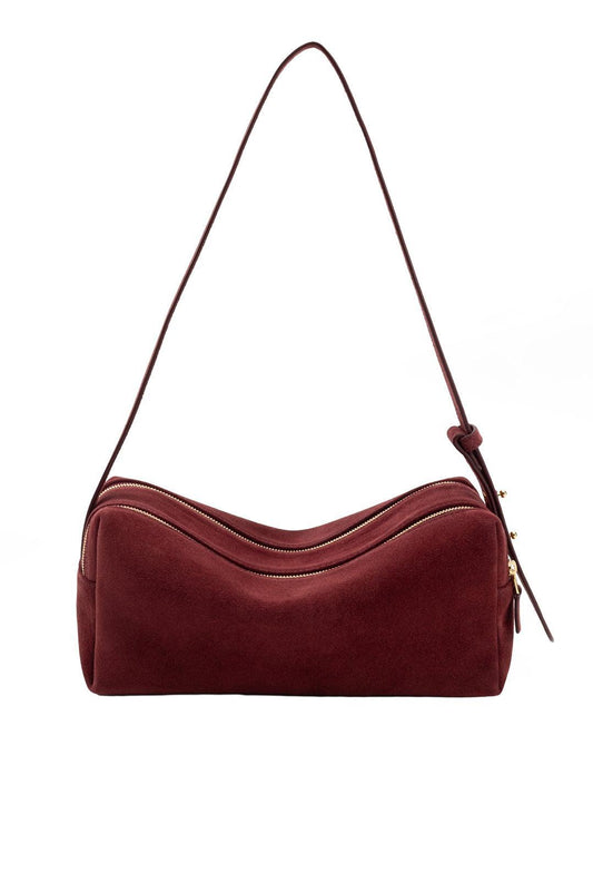 Elleme-Trousse suede burgundy-dgallerystore