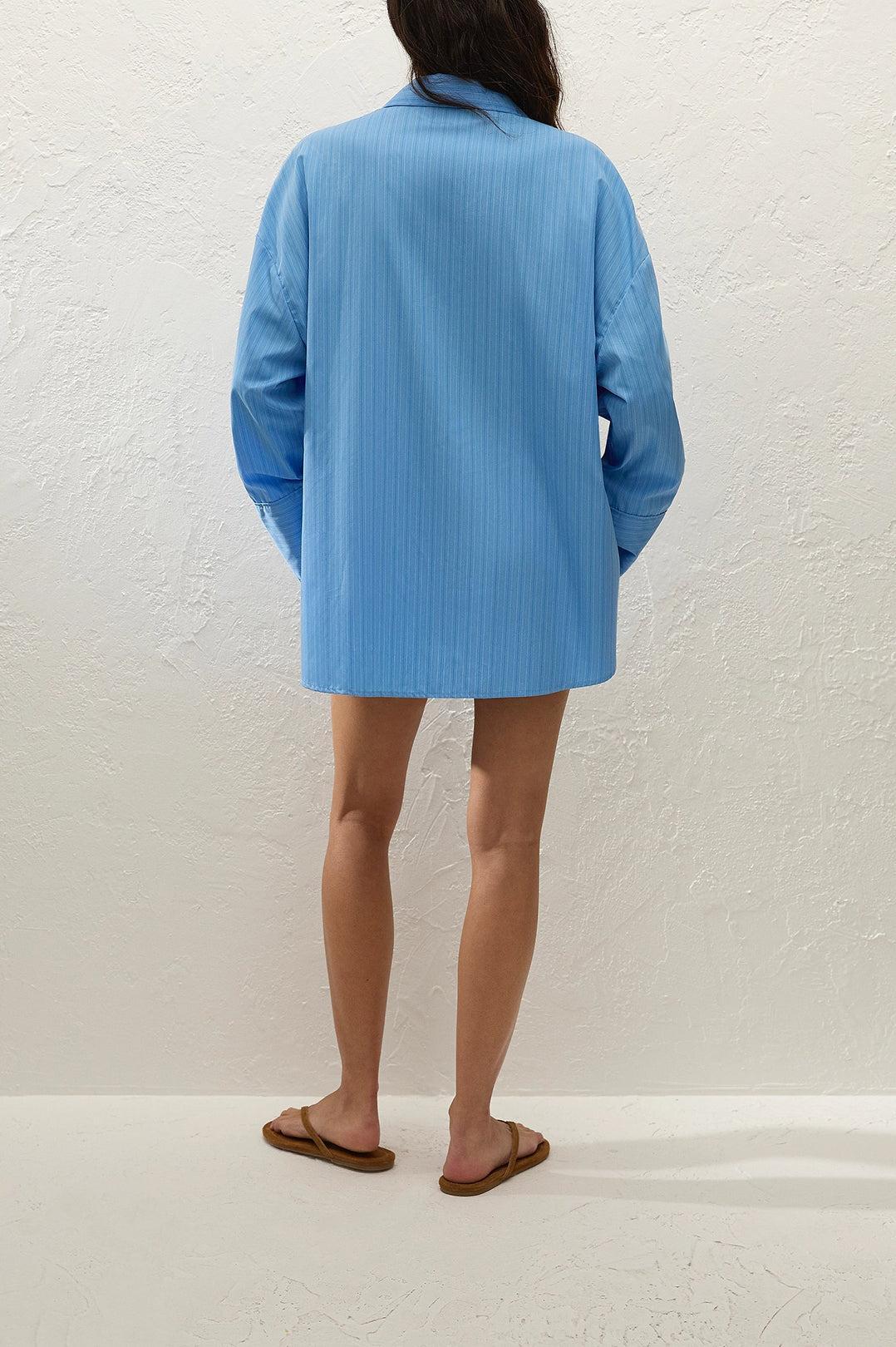 Faithfull-Clemente shirt mico pinstripe azul-dgallerystore