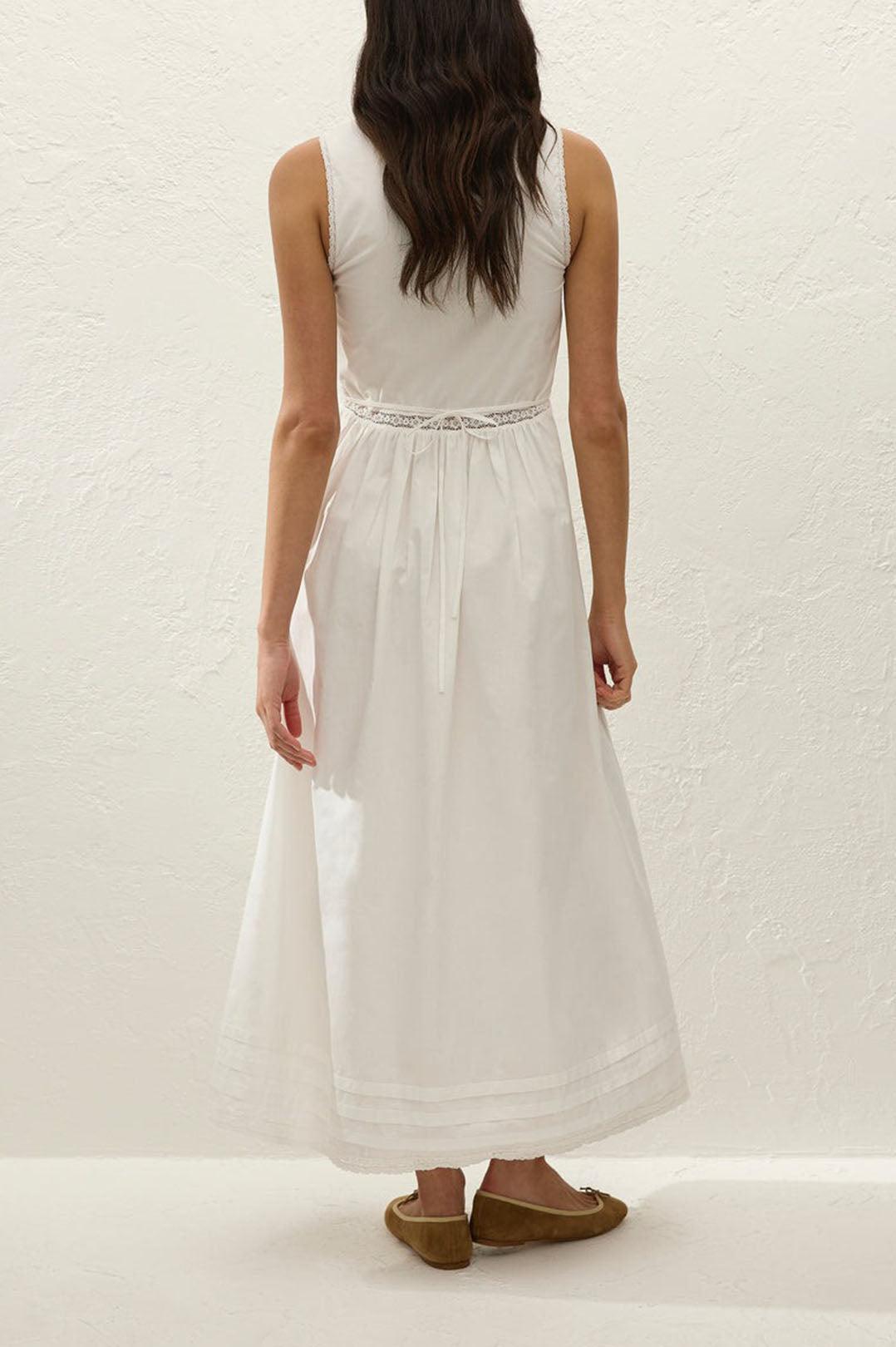 Faithfull-Fiora midi dress fresco lace white-dgallerystore