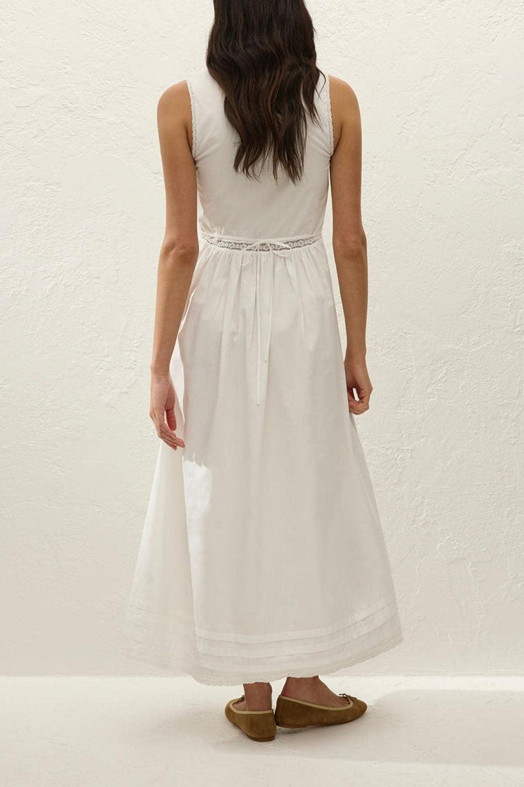 Faithfull-Fiora midi dress fresco lace white-dgallerystore