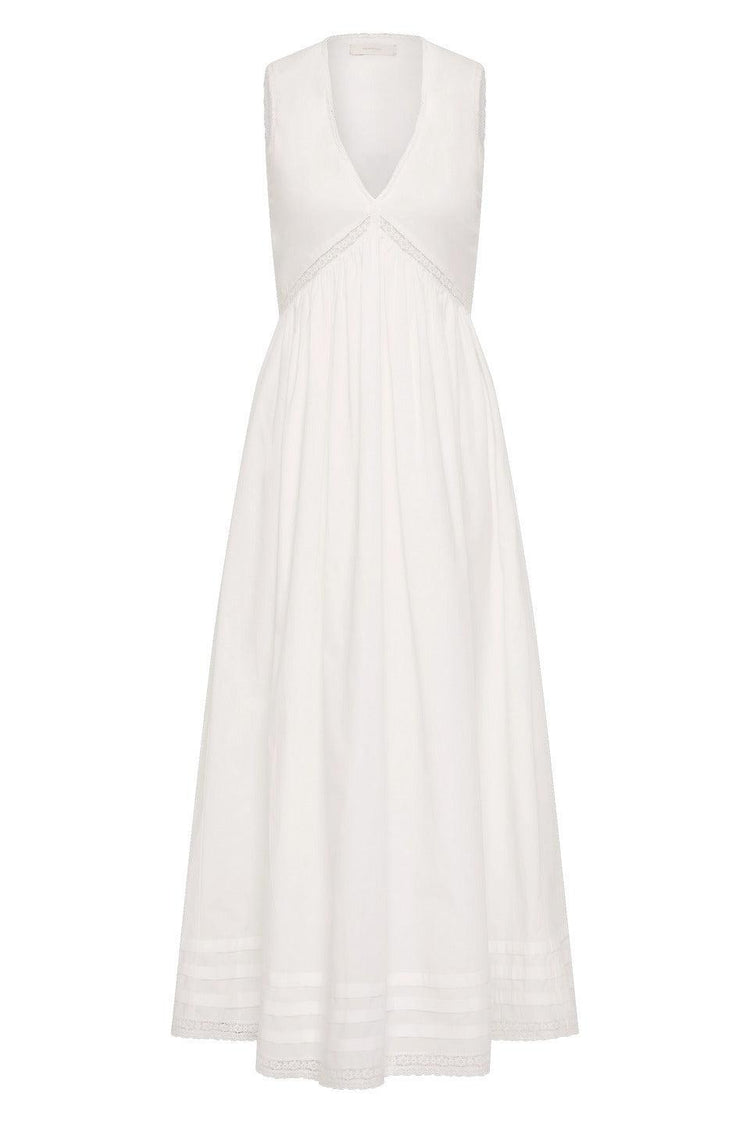 Faithfull-Fiora midi dress fresco lace white-dgallerystore