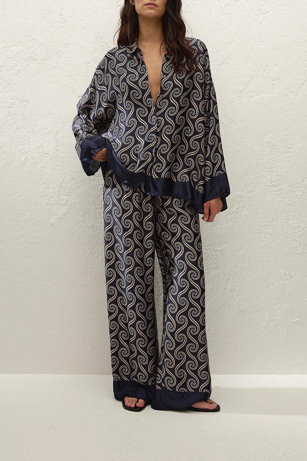 Faithfull-Jensen pant juanita swirl indigo-dgallerystore