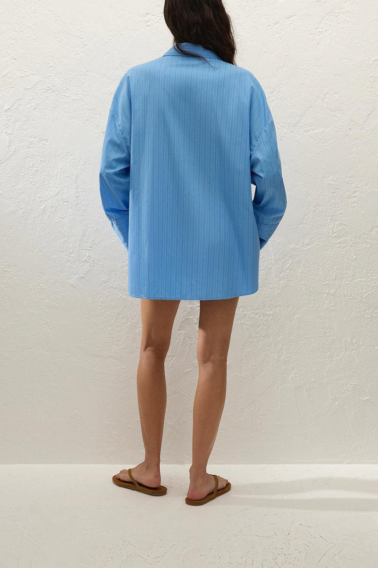 Faithfull-Lonia short mico pinstripe azul-dgallerystore