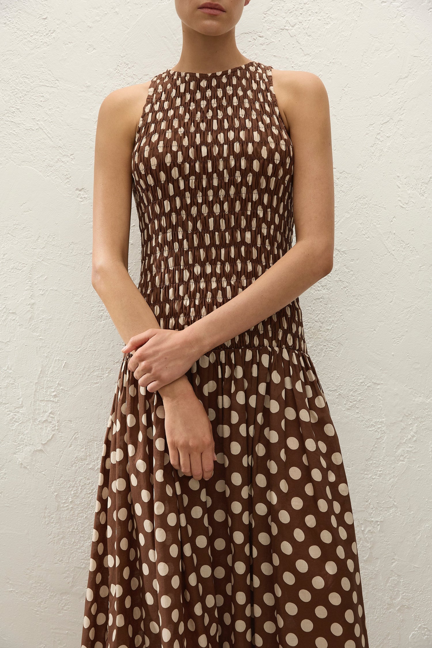 Faithfull-Luisa midi dress cioccolato dot-dgallerystore