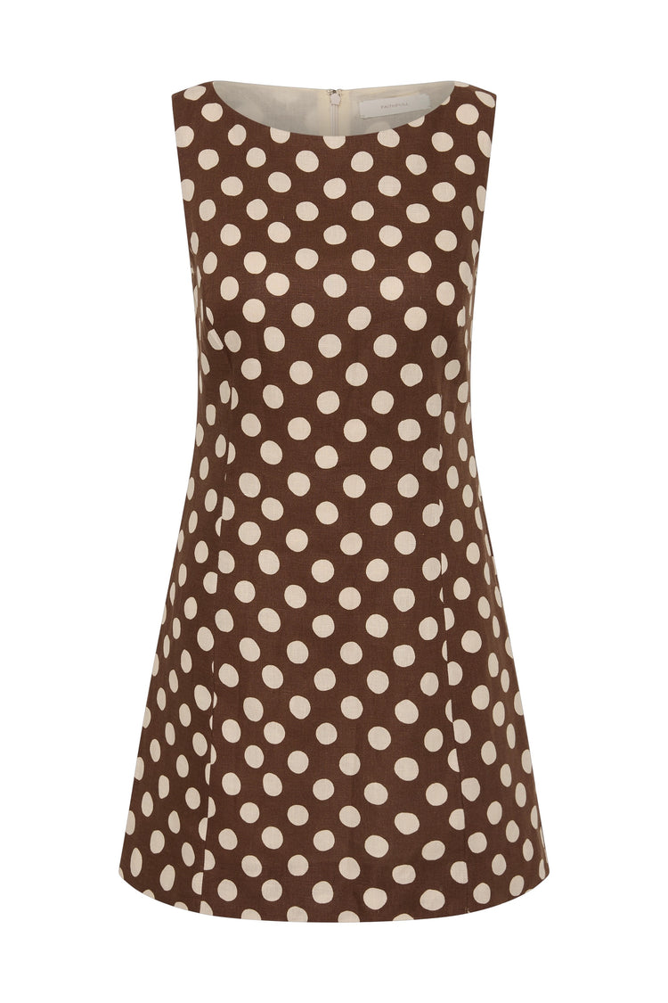 Faithfull-Lydie mini dress cioccolato dot-dgallerystore