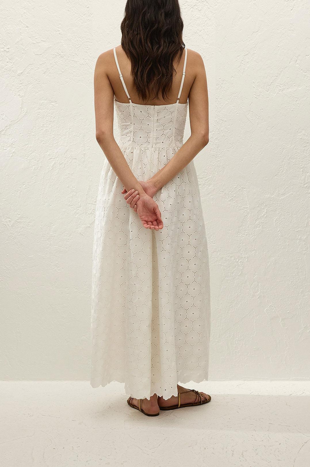 Faithfull-Milana midi dress dolce broderie white-dgallerystore