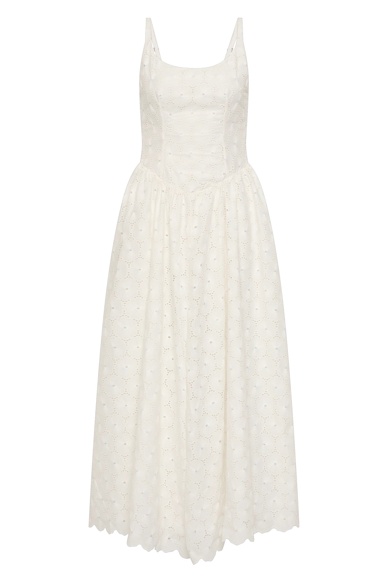 Faithfull-Milana midi dress dolce broderie white-dgallerystore