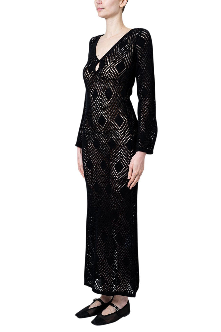 Faithfull-Serena Pointelle Knit Dress-dgallerystore