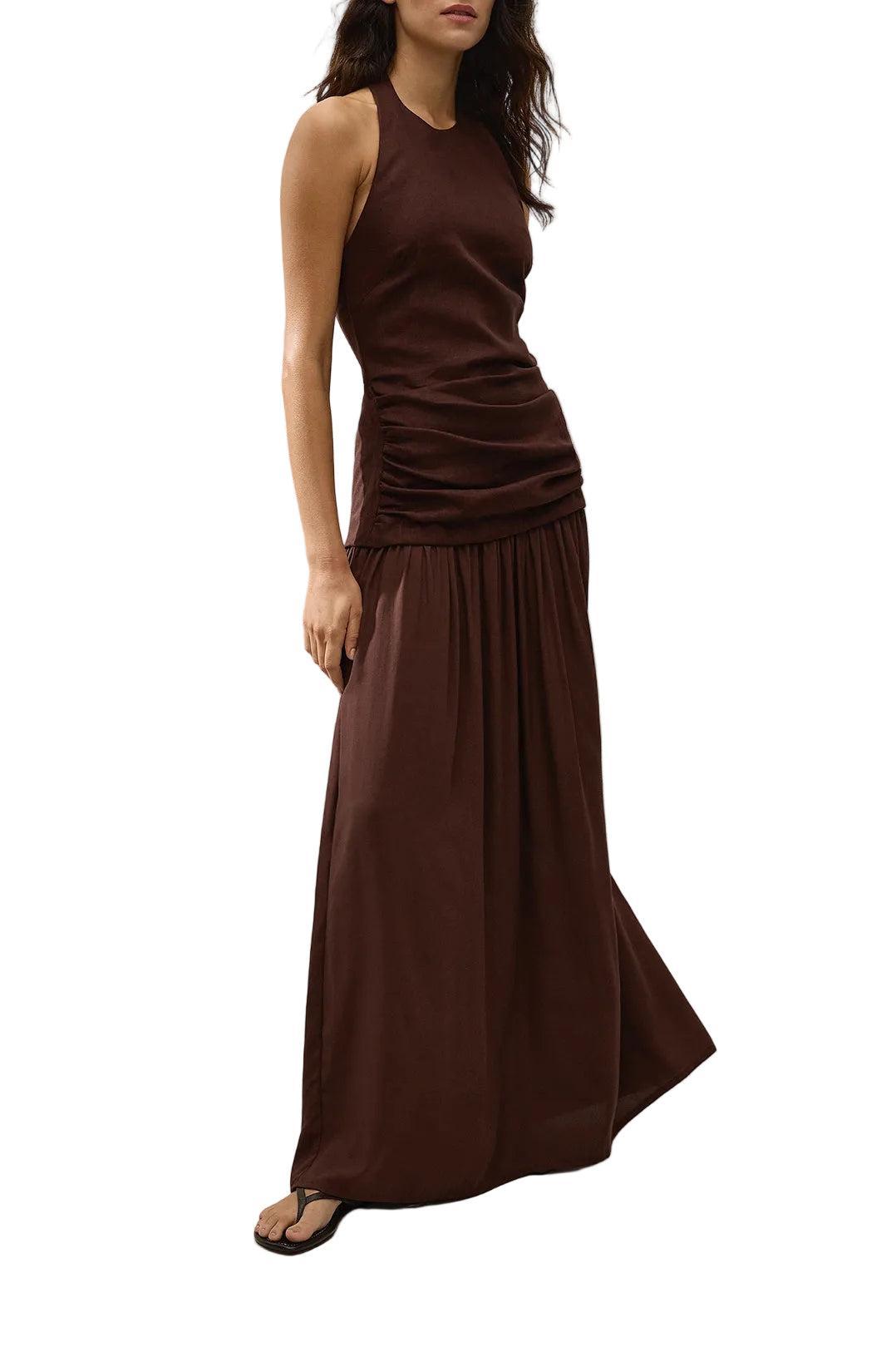 Faithfull-Tali maxi dress carob-dgallerystore