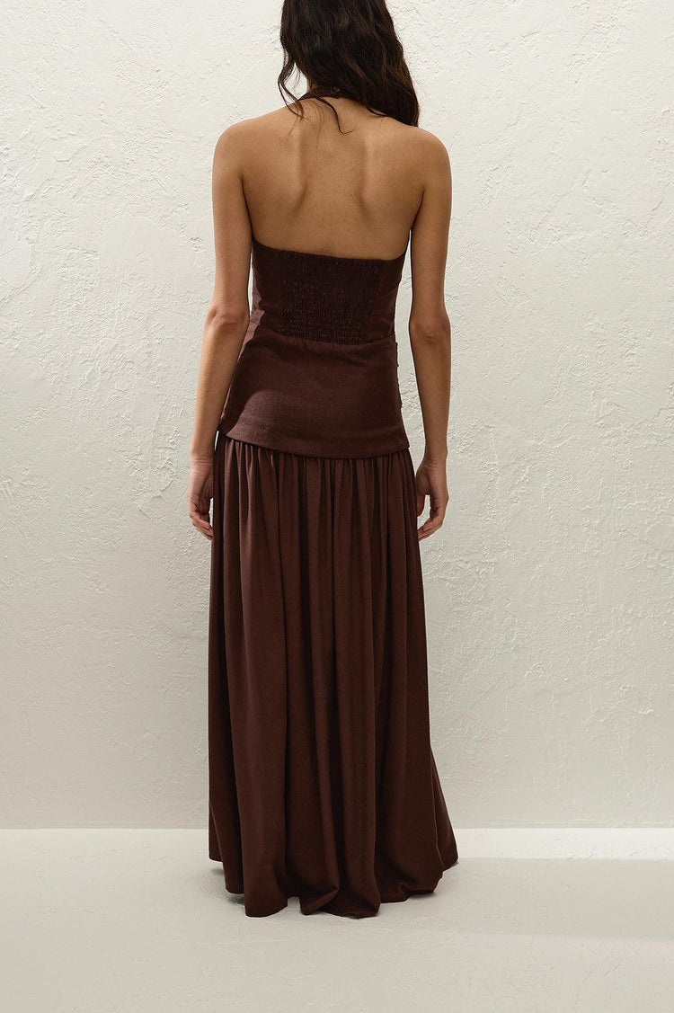 Faithfull-Tali maxi dress carob-dgallerystore